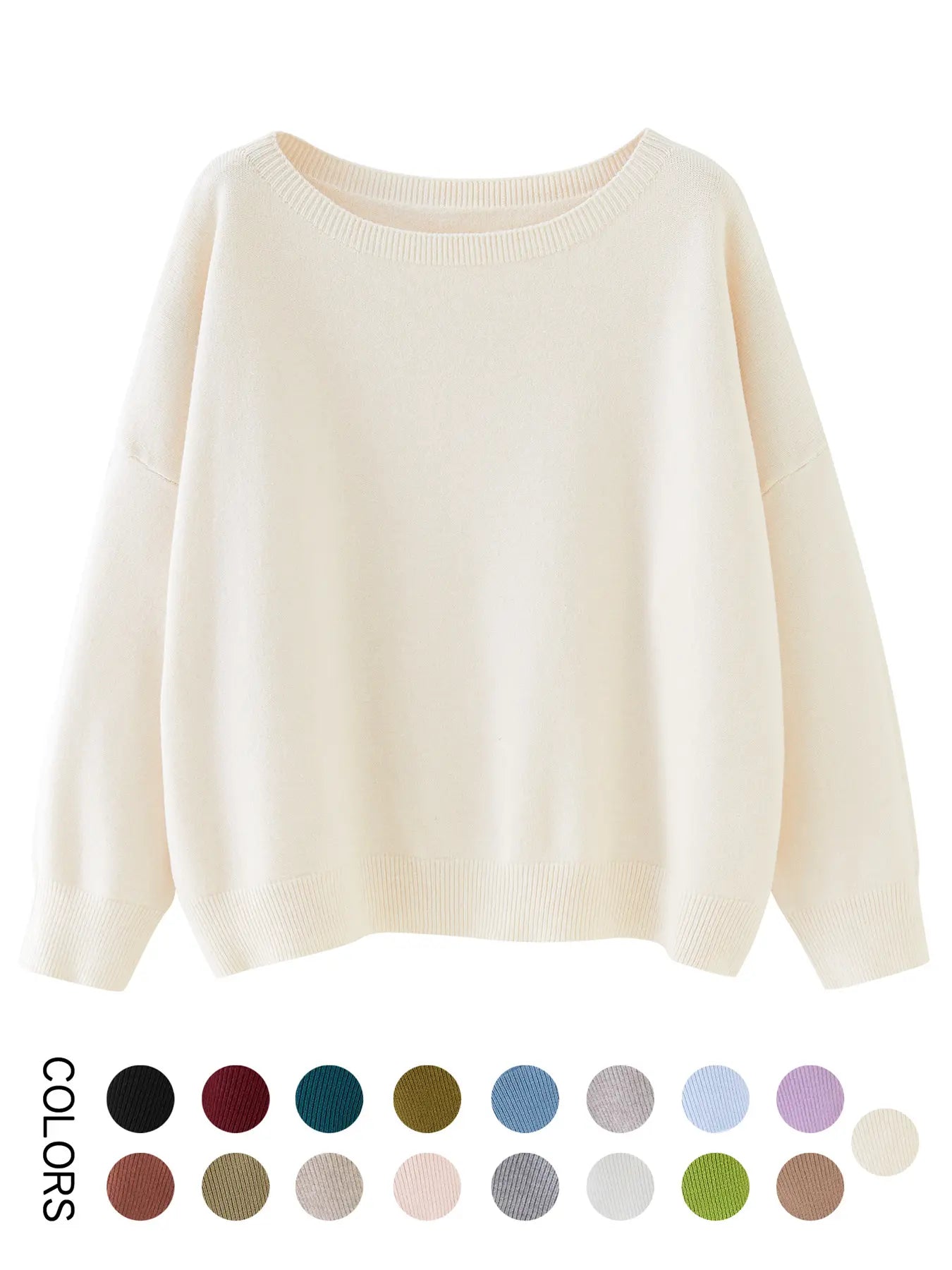 Scoop Neck Knitted Sweater
