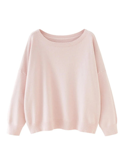 Scoop Neck Knitted Sweater