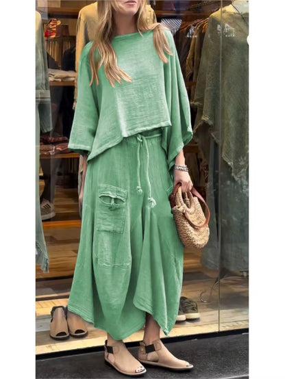 Autumn Lace-Up Skirt Set for Effortless Elegance