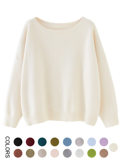 Scoop Neck Knitted Sweater