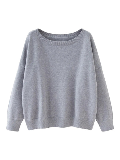 Scoop Neck Knitted Sweater