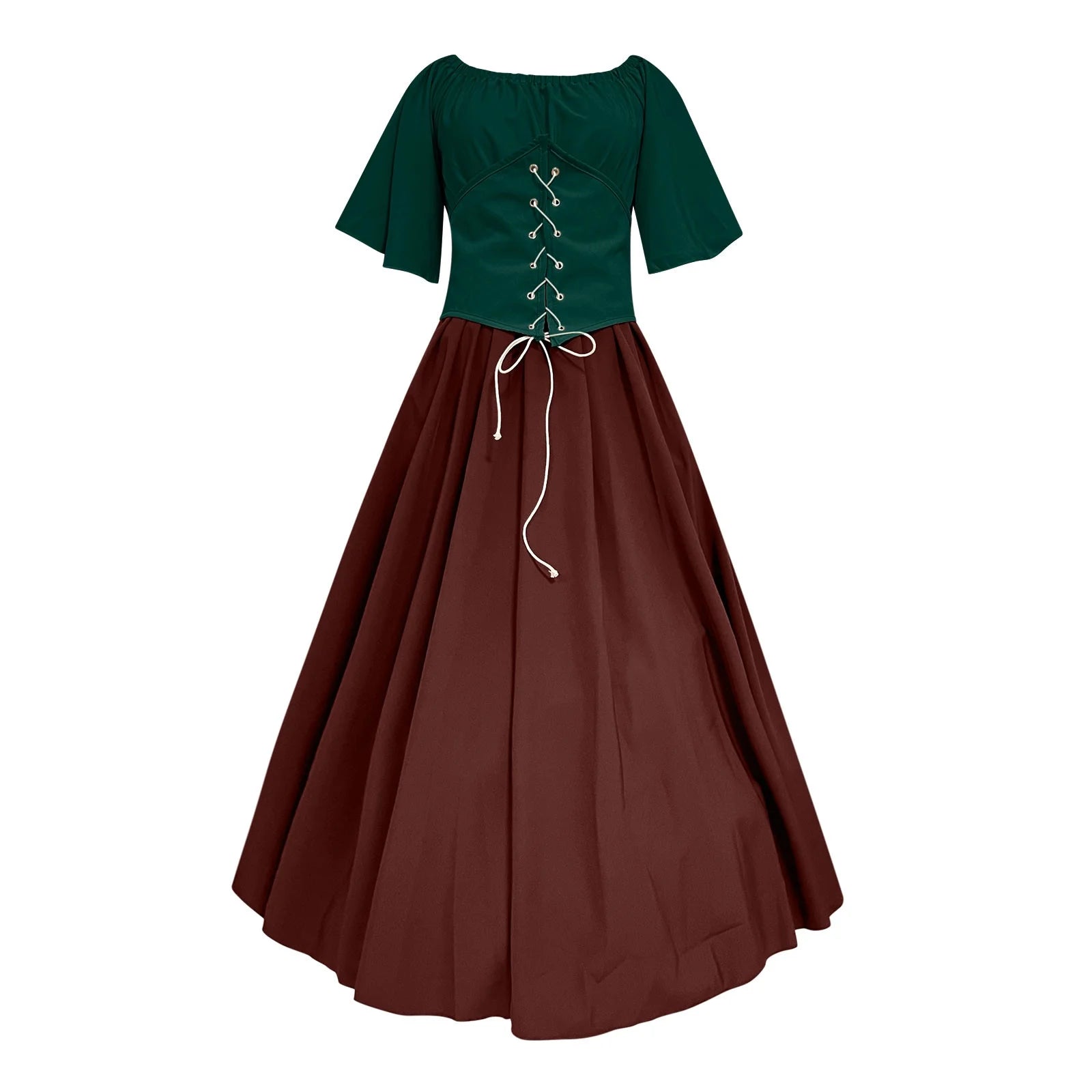 UPPADA Womens Renaissance Faire Dresses Medieval Irish Traditional plus Size Dresses Ruffle over Dress Corset Retro Cosplay Gown