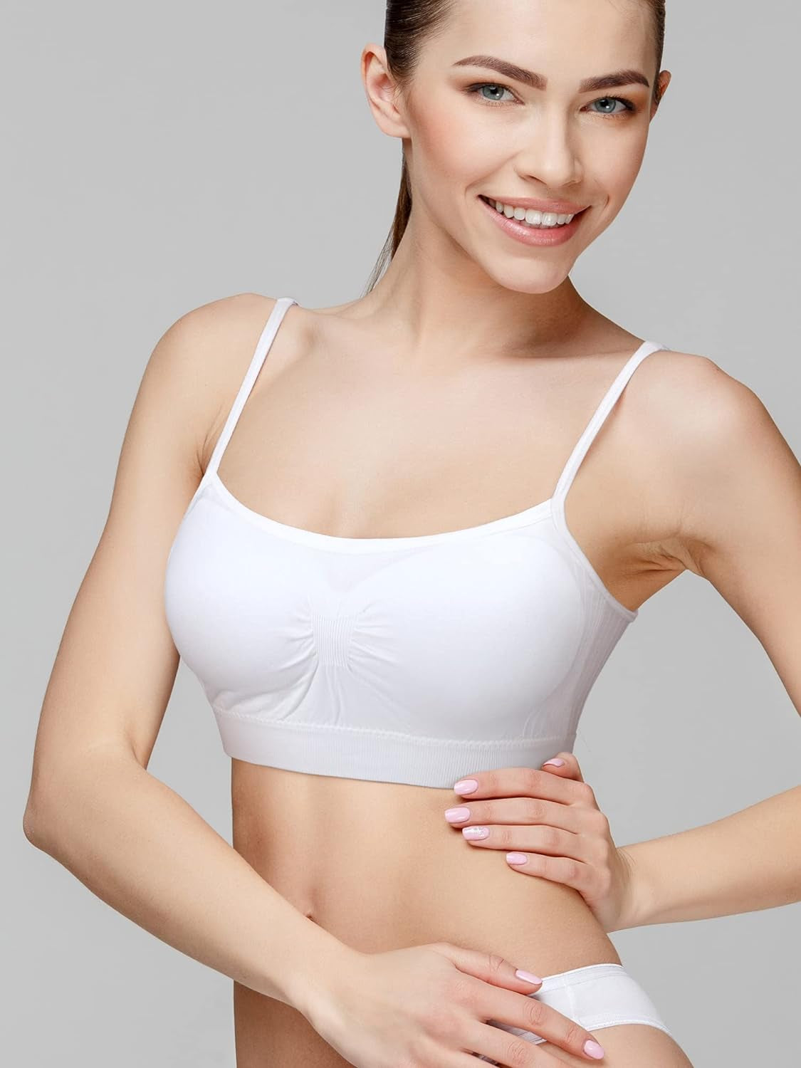 4 Pieces Bralette Neck Cami Bra Wireless Tank Top Sports Bra for Women