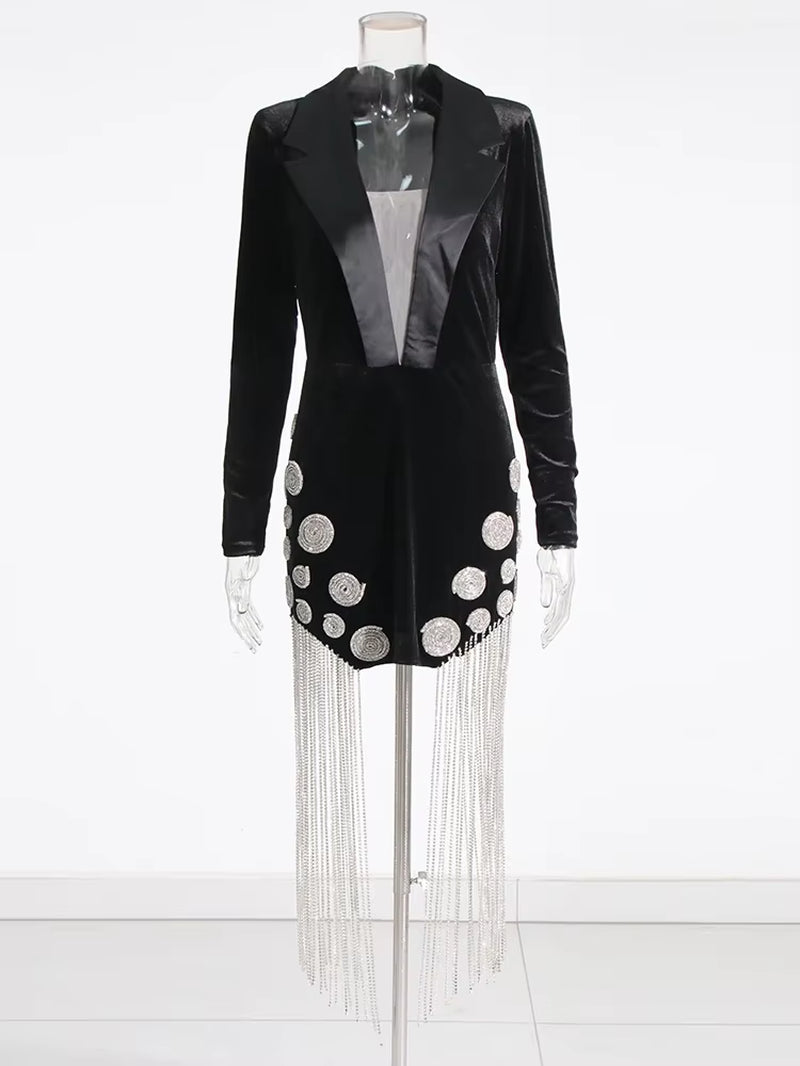 Chain Patchwork Mini Dress